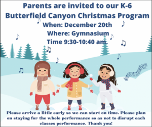 Christmas Program invite